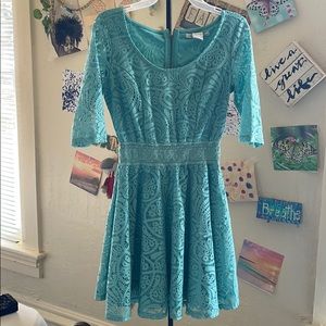 Teal lace dress